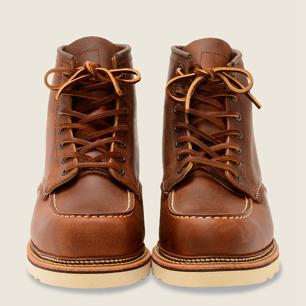 Botas Red Wing Heritage Hombre Marrom - Classic Moc - 6-Inchr Rough & Tough Cuero - 732-ZIFYRH